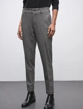 Casual Fit Jacquard Chino female Schwarz