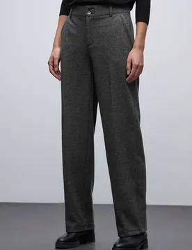 Straight Leg Melange Hose female Schwarz