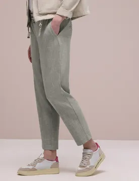 Mid Waist Slim Leg Hose mit Schnalle Grün