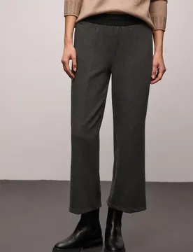 Wide Leg Herringbone Hose female Braun