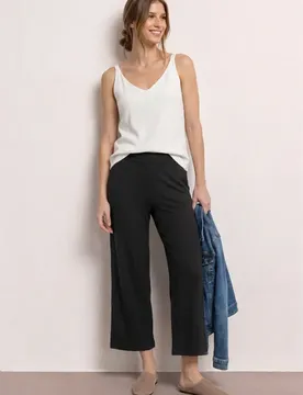 Wide Leg Hose im Loose Fit female Schwarz