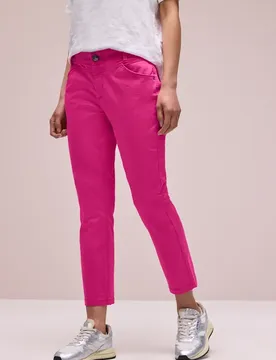 Slim Leg Hose im Satin-Look female Pink