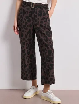 Wide Leg Hose mit Gürteldetail female Braun