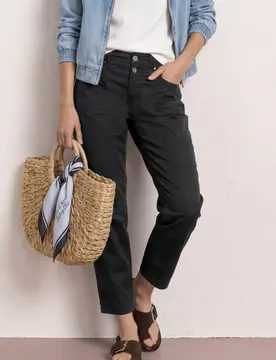 High Waist Barrel Leg Hose female Schwarz
