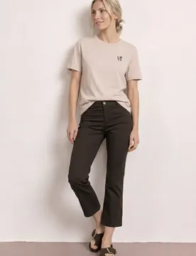 Flared Leg Hose im Casual Fit female Braun