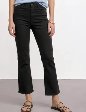 Flared Leg Hose im Casual Fit female Schwarz