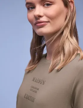 Shirt mit Print female Braun