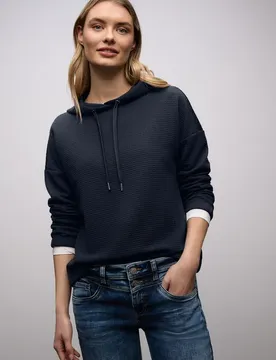 Street One Hoodie Shirt female Blau