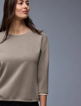 Silk-Look Shirt mit Details female Braun