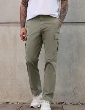 Street One Straight Leg Cargo Hose male Grün