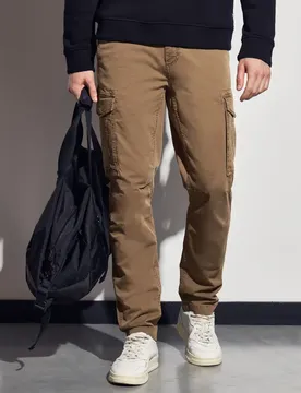Street One Regular Fit Cargo Hose male Braun