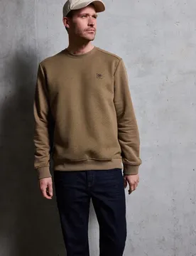 Street One Crewneck Struktursweatshirt male Braun
