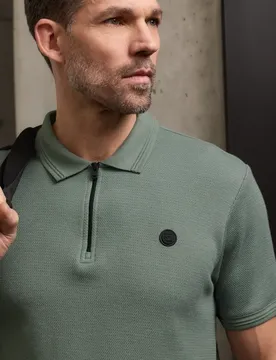 Street One Poloshirt mit Struktur male Grün