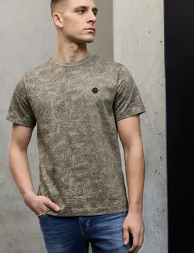 Street One Gemustertes T-Shirt male Beige