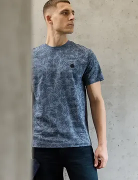 Street One Gemustertes T-Shirt male Blau