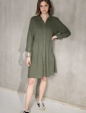 Street One Blusenkleid mit Volants female Grün