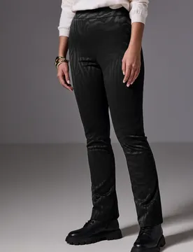 Street One Bootcut Jaquard-Hose female Schwarz