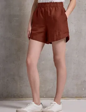 Street One Paperbag Leinen Shorts female Braun