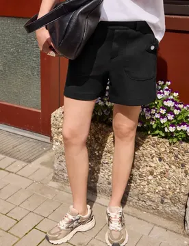 Street One High Waist Shorts mit Knopfdetail female Schwarz