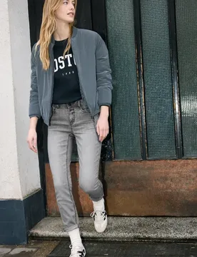 Street One Slim Leg Jeans female Grau