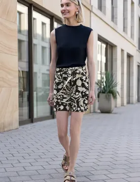 Street One High Waist Shorts mit Gürtel female Schwarz