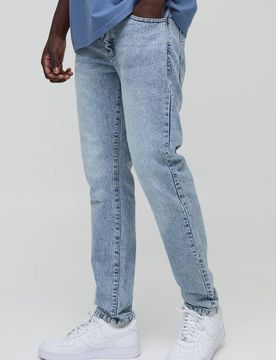 Herren Schmale Rigid Jeans Hosen Light Blue Größe 28R