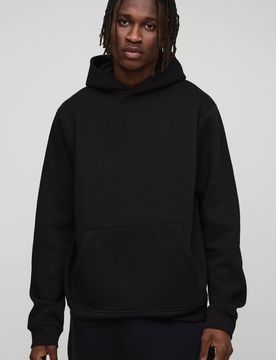Herren Tall Basic Regular Fit Kapuzenpullover zum Überziehen Black Größe XL
