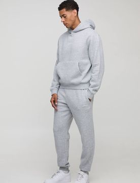 Herren BM Signature Boxy Kapuzen-Trainingsanzug Grey Marl Größe XL