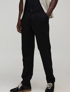 Herren Taillierte Hose mit Half & Half Bund und strukturiertem Stoff Black Größe XS