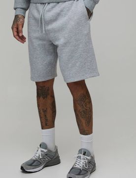 Herren Große Größen Basic Locker Geschnittene Jersey Kurze Hose Grey Marl Größe 2XL