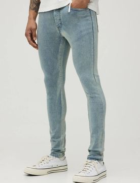 Herren Stonewashed Super Skinny Jeans Hosen Größe 36R