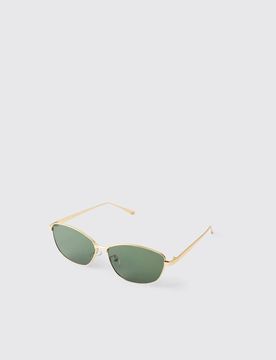 Herren Sonnenbrille Mit Quadratischem Gestell Und Metallbesatz Gold
