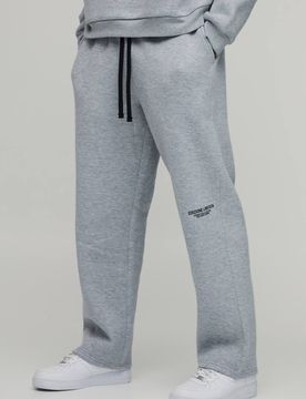 Herren Baggy Fit Bedruckte Jogginghose Grey Marl Größe XS