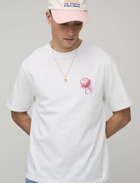 Herren Marmeladenglas Besticktes Regular T-Shirt White Größe XS