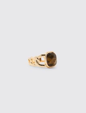 Herren Edelstein-Anhänger-Ring Gold Größe Small/Medium