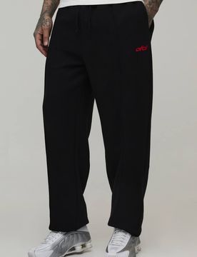 Herren Tall Regulär Geschnittene Jogginghose Mit Sichtbaren Nähten, Stickerei Und Bündchen Black Größe Medium