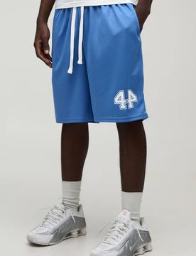 Herren Netz 44 Bedruckte Basketball Shorts Cobalt Größe XL