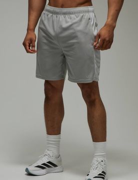 Herren Herren Active Farbblock Reißverschlusstasche 7 Zoll Trainingsshorts Light Grey Größe Small