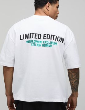 Herren Übergroßes Kastenförmiges T-Shirt In Limitierter Auflage White Größe Small
