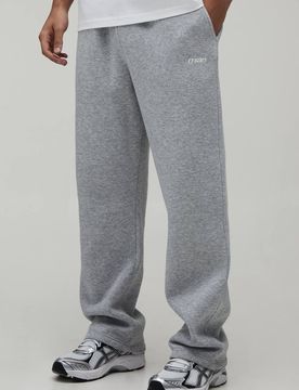 Herren Gerade Geschnittene Herren Sport Jogginghose Mit Stickerei Grey Marl Größe Large