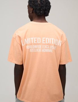 Herren Limitierte Auflage Übergroßes T-Shirt Orange Größe Large
