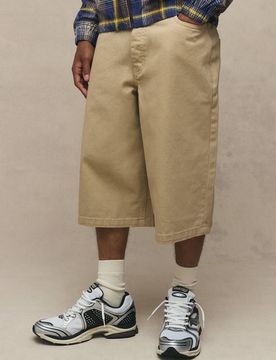 Herren Überfärbte Lange Jeans Hosen-Shorts Stone Größe 38