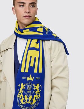 Herren Jacquard-Strickschal Navy