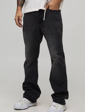 Herren Basic Schlagjeans Washed Black Größe 36R