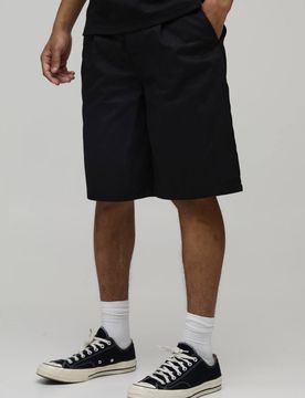 Herren Lockere Jeans Hosen-Shorts Mit Bundfalten Work 365 Black Größe 36