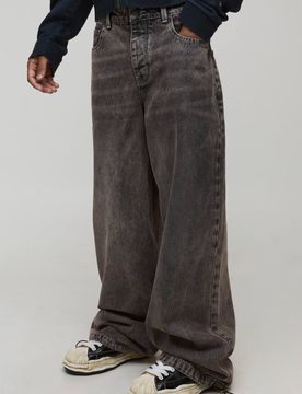 Herren Parachute Fit Gewaschene Jeans Hosen Mocha Größe 34R