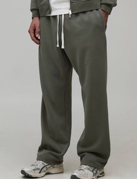 Herren Essential Gewaschene Baggy Jogginghose Mit Tiefem Schritt Washed Khaki Größe Large
