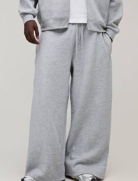 Herren Basic Extreme Wide Leg Jogginghose Grey Marl Größe XS