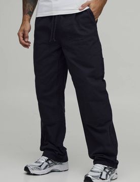 Herren Locker Geschnittene Zimmermannshose Mit Elastischem Bund Navy Größe XS