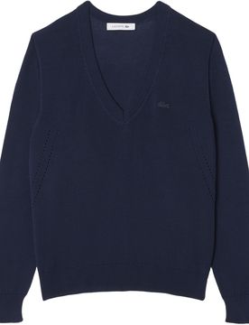 LACOSTE Pullover V Neck, navy 40